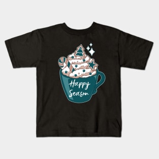 A cute Christmas coffee with whipped cream Kids T-Shirt